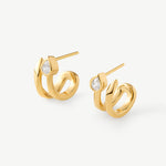 18K Gold Plated Snake Hoop Earrings with Pave Diamonds – Symbol of Rebirth & Strength | MaiaMina