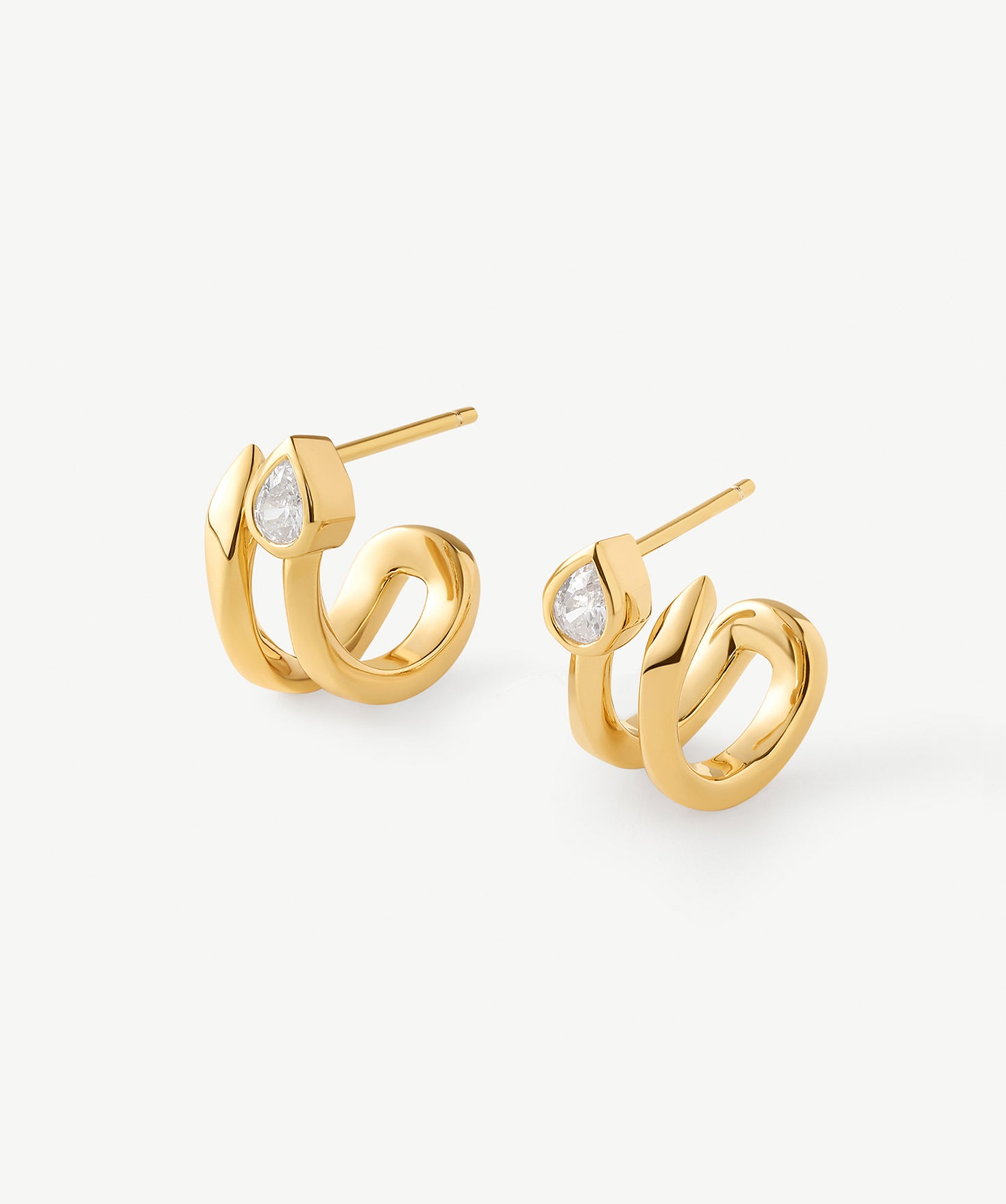 18K Gold Plated Snake Hoop Earrings with Pave Diamonds – Symbol of Rebirth & Strength | MaiaMina