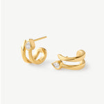 18K Gold Plated Snake Hoop Earrings with Pave Diamonds – Symbol of Rebirth & Strength | MaiaMina