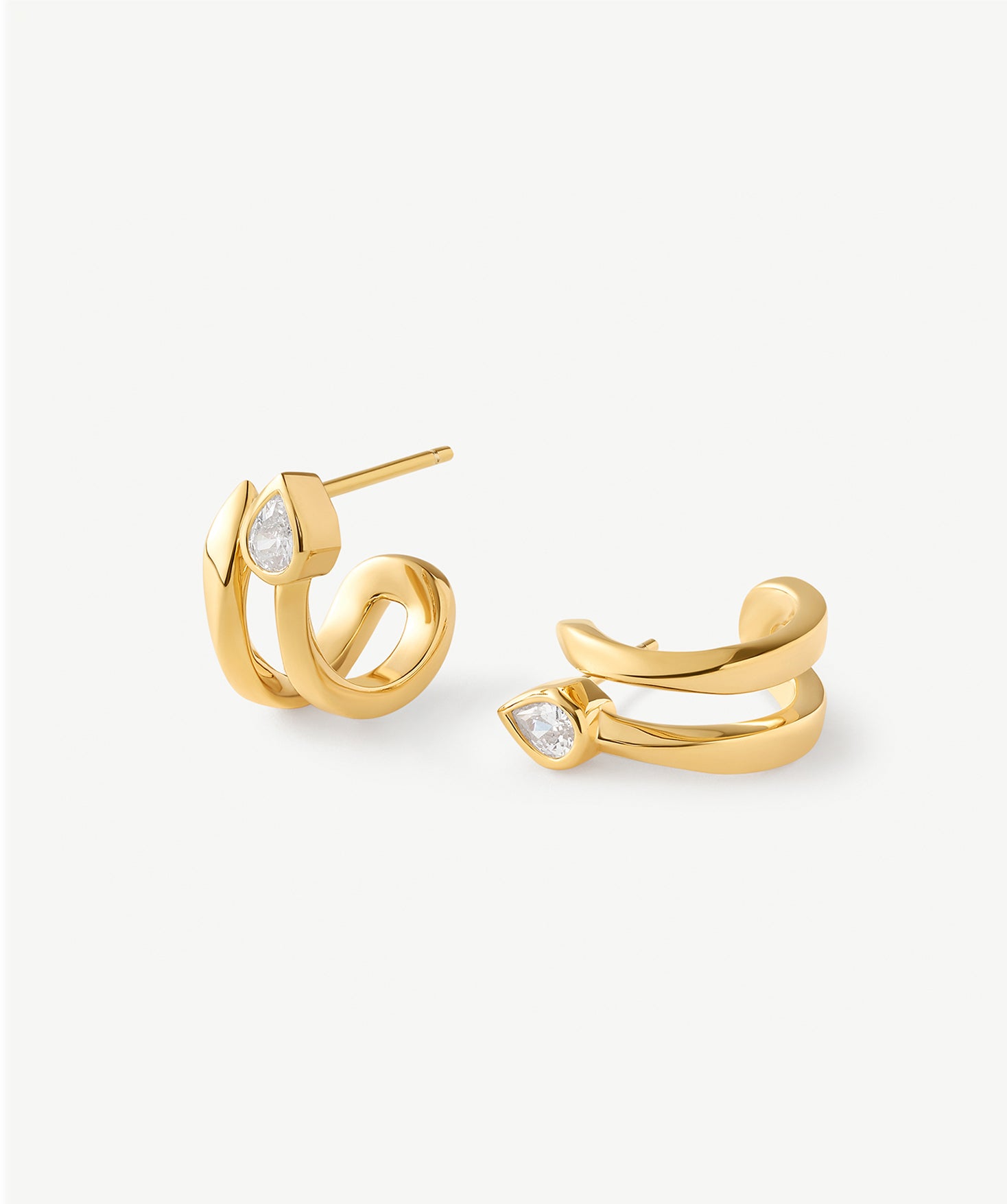 18K Gold Plated Snake Hoop Earrings with Pave Diamonds – Symbol of Rebirth & Strength | MaiaMina