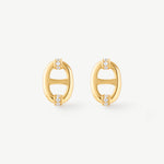 18K Gold Plated Mariner Stud Earrings – Elegant Nautical Design | MaiaMina