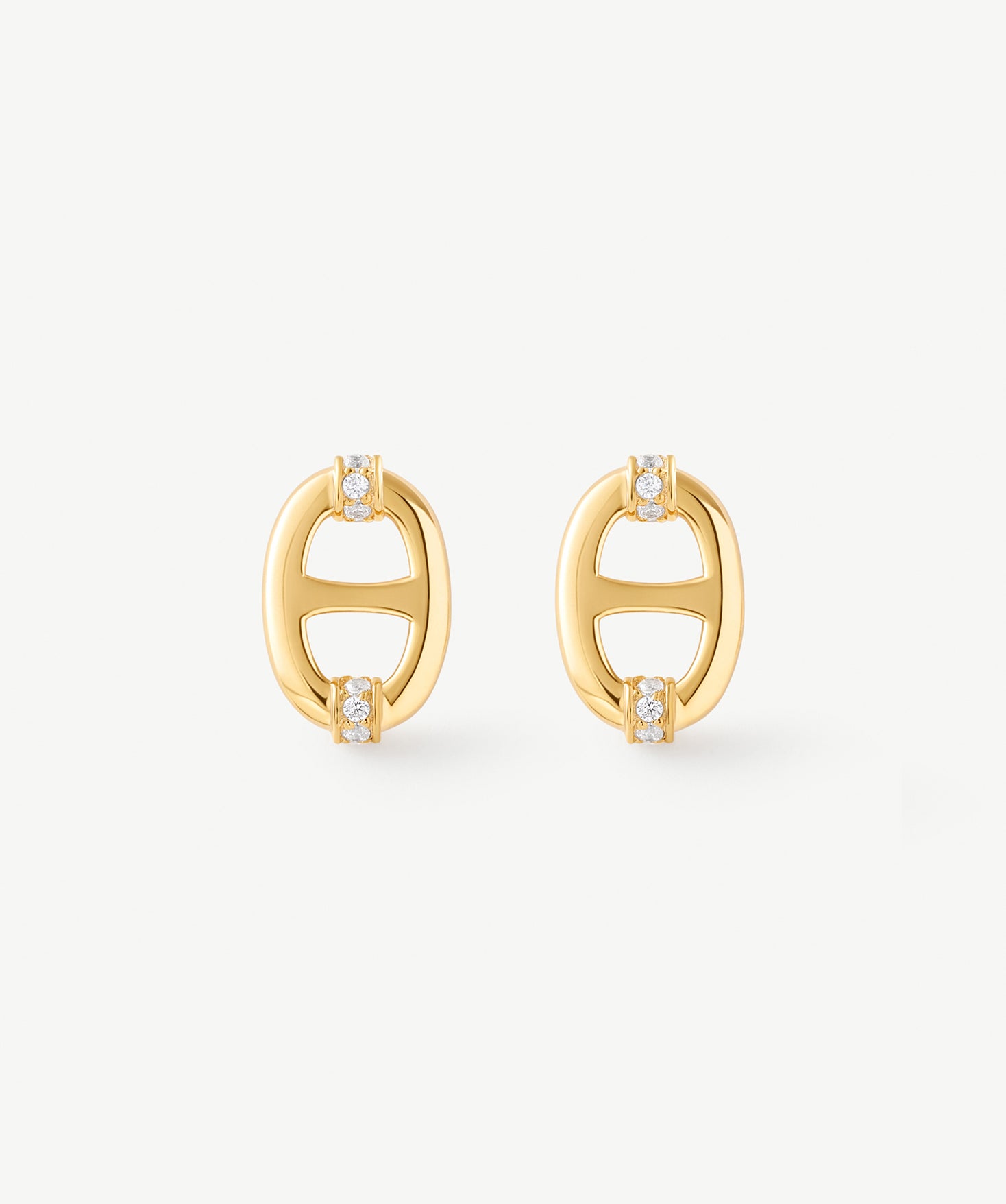 18K Gold Plated Mariner Stud Earrings – Elegant Nautical Design | MaiaMina