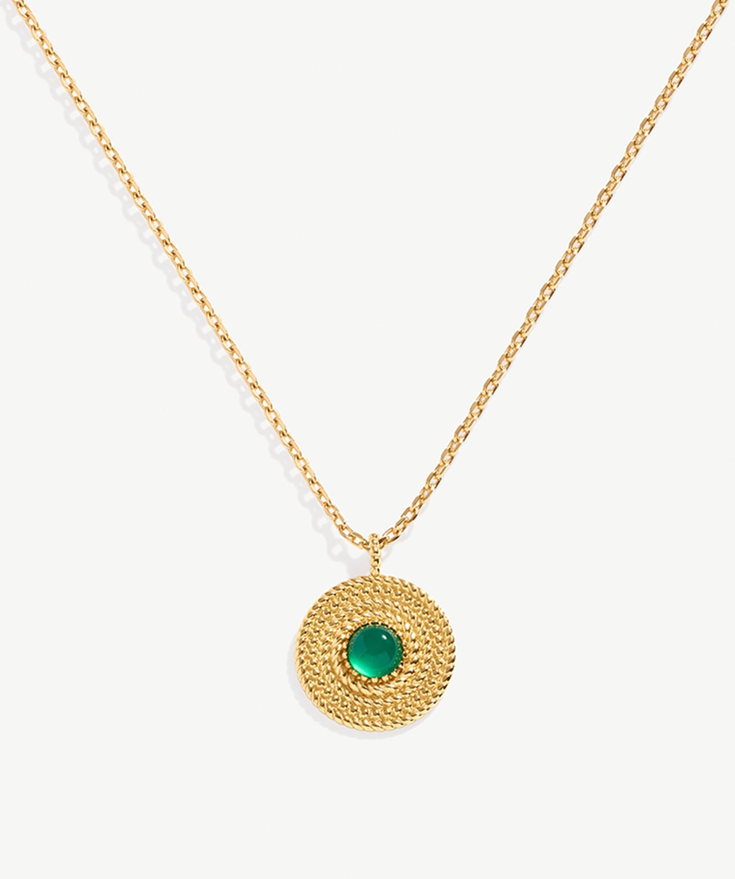 Green Gemstone and 18K Gold Plated Sterling Silver Pendant Necklace | Elegant Women's Jewelry | MaiaMina