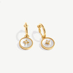 Elegant Gold Vermeil and Mother of Pearl Hoop Earrings | MaiaMina