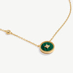 Elegant Chinese-Inspired Gold Necklace with Malachite Pendant | MaiaMina