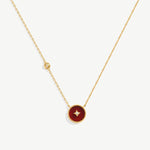 Elegant Chinese-Inspired Gold Necklace with Carnelian Pendant | MaiaMina
