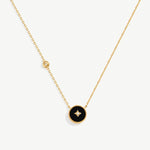 Elegant Chinese-Inspired Gold Necklace with Black Agate Pendant | MaiaMina