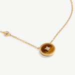 Elegant Chinese-Inspired Gold Necklace with Tiger’s eye Pendant | MaiaMina