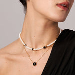 Elegant Chinese-Inspired Gold Necklace with Black Agate Pendant | MaiaMina