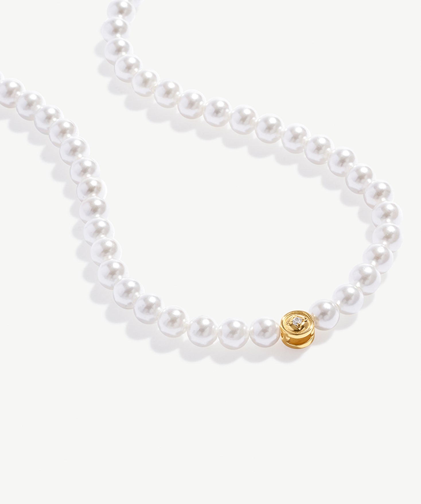 Classic Pearl Necklace with Gold Coin Charm | MaiaMina