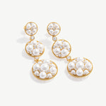 Elegant Drop Earrings with Pearls and Zircon Stones | MaiaMina