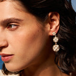 Elegant Drop Earrings with Pearls and Zircon Stones | MaiaMina