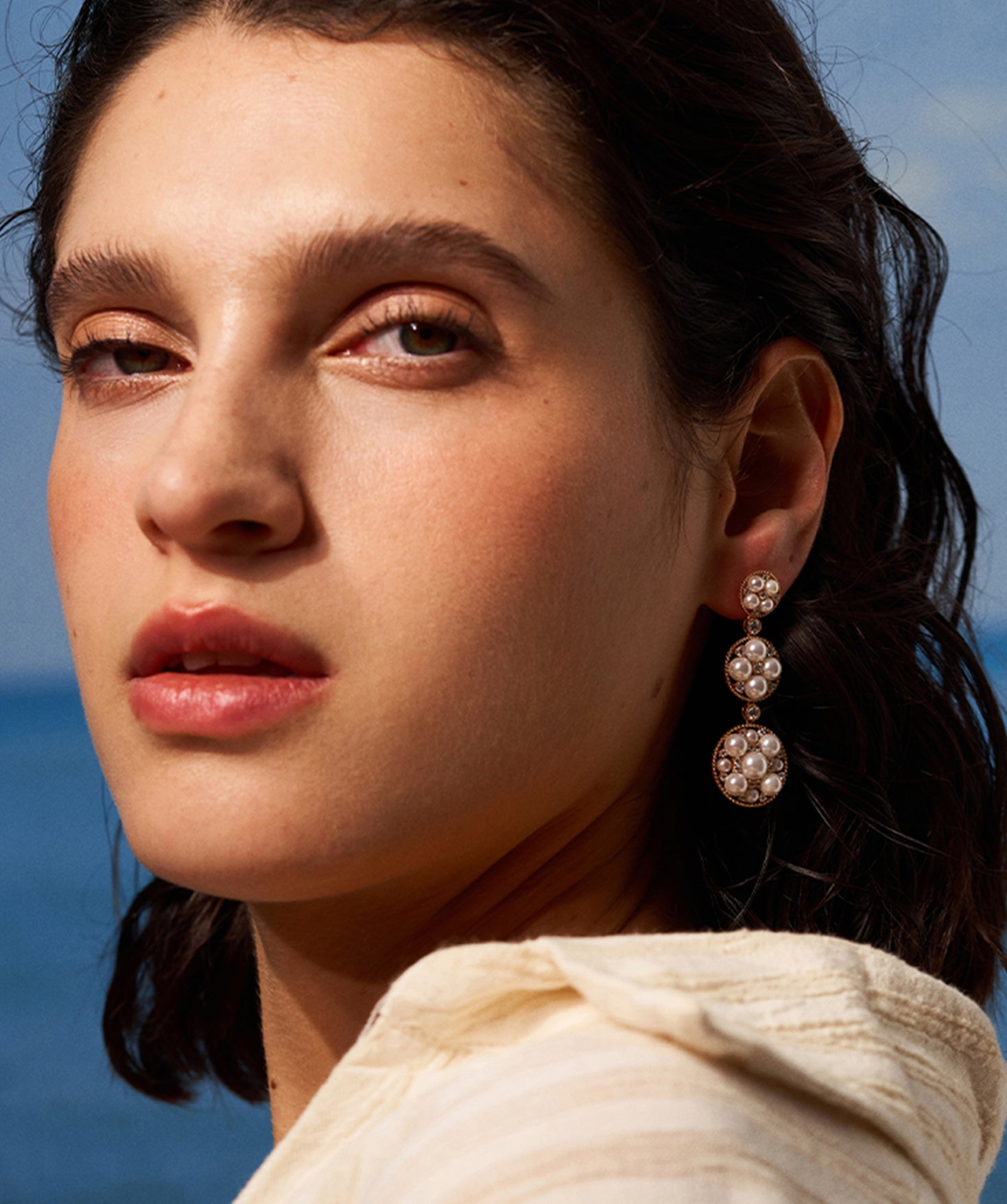 Elegant Drop Earrings with Pearls and Zircon Stones | MaiaMina