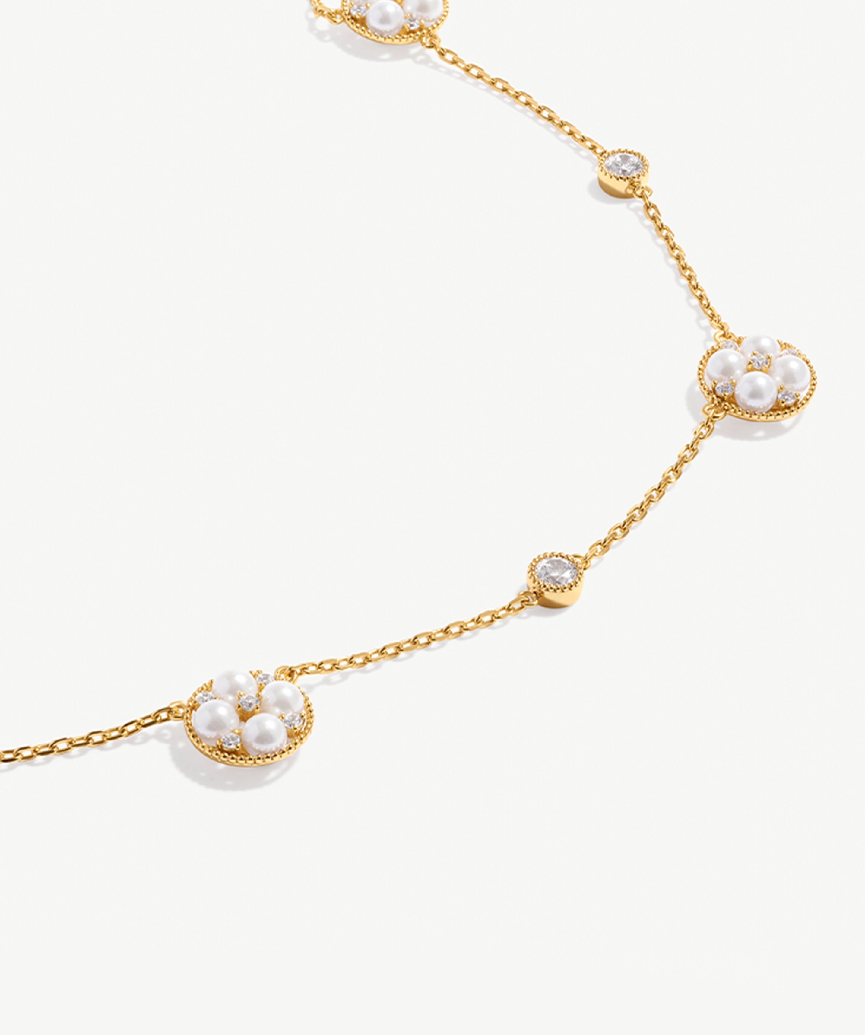 Elegant Necklace with Pearls and Zircon Accents | MaiaMina