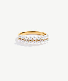 Elegant Pearl and Zircon Ring | MaiaMina