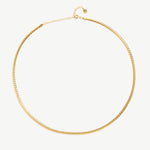 Elegant 18K Gold Plated Sterling Silver Herringbone Chain Necklace | Minimalist Jewelry for Women | MaiaMina