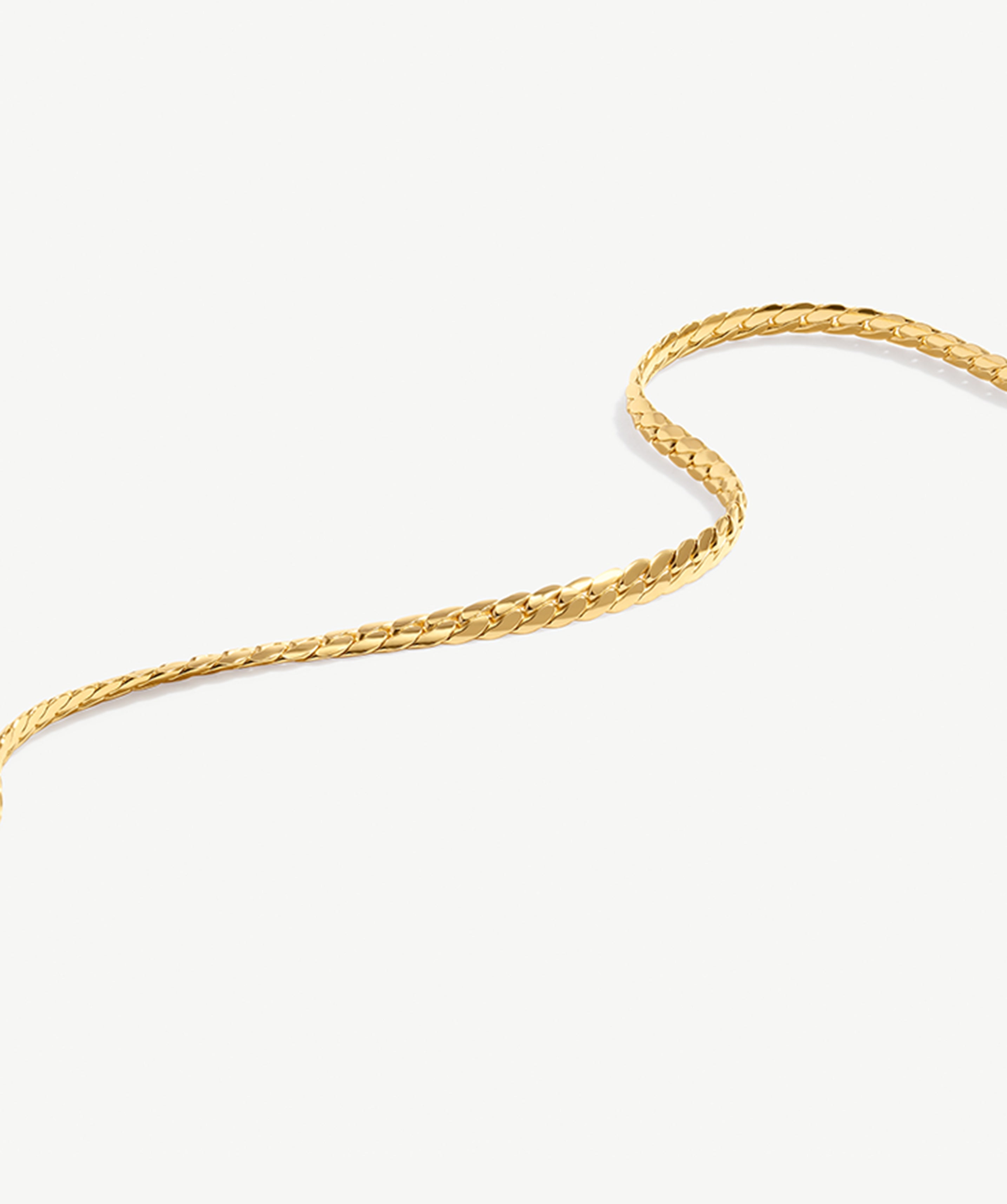 Elegant 18K Gold Plated Sterling Silver Herringbone Chain Necklace | Minimalist Jewelry for Women | MaiaMina