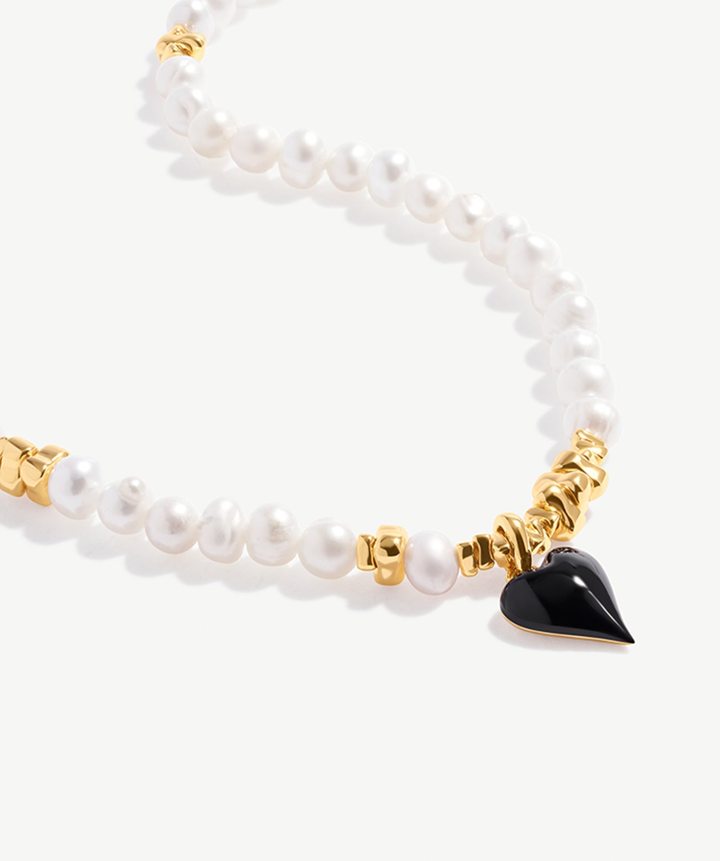 Elegant Heart Pendant Freshwater Pearl Necklace - Gold-Plated on Sterling Silver | MaiaMina