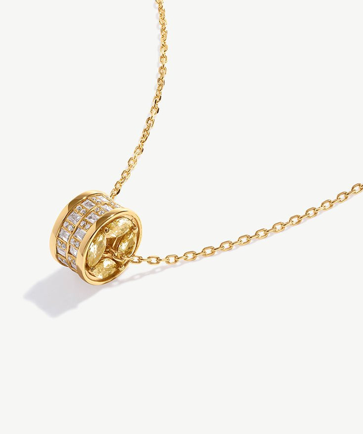 Timeless Rotating Pendant Necklace with Intricate Zircon Detailing | MaiaMina