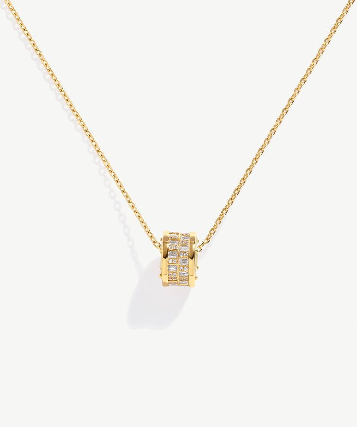 Timeless Rotating Pendant Necklace with Intricate Zircon Detailing | MaiaMina