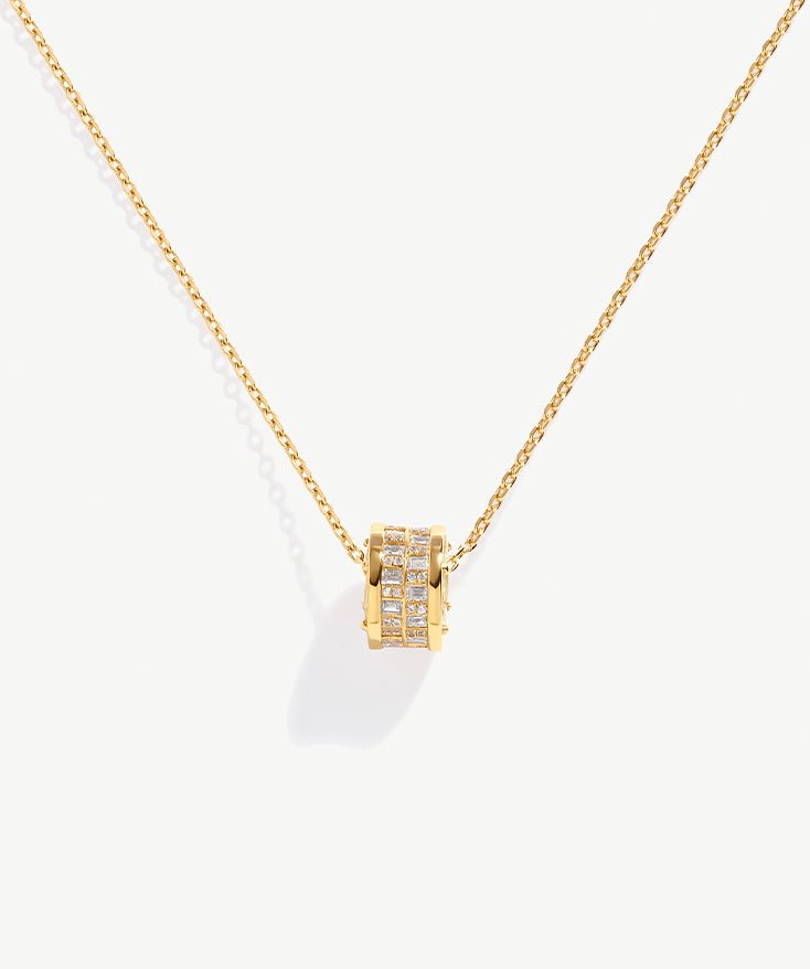 Timeless Rotating Pendant Necklace with Intricate Zircon Detailing | MaiaMina