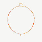 Elegant Red Agate and Gold Bead Necklace | MaiaMina Jewelry