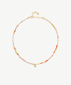 Elegant Red Agate and Gold Bead Necklace | MaiaMina Jewelry