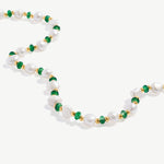 Gold-Plated Lab Emerald and Pearl Necklace | MaiaMina Jewelry