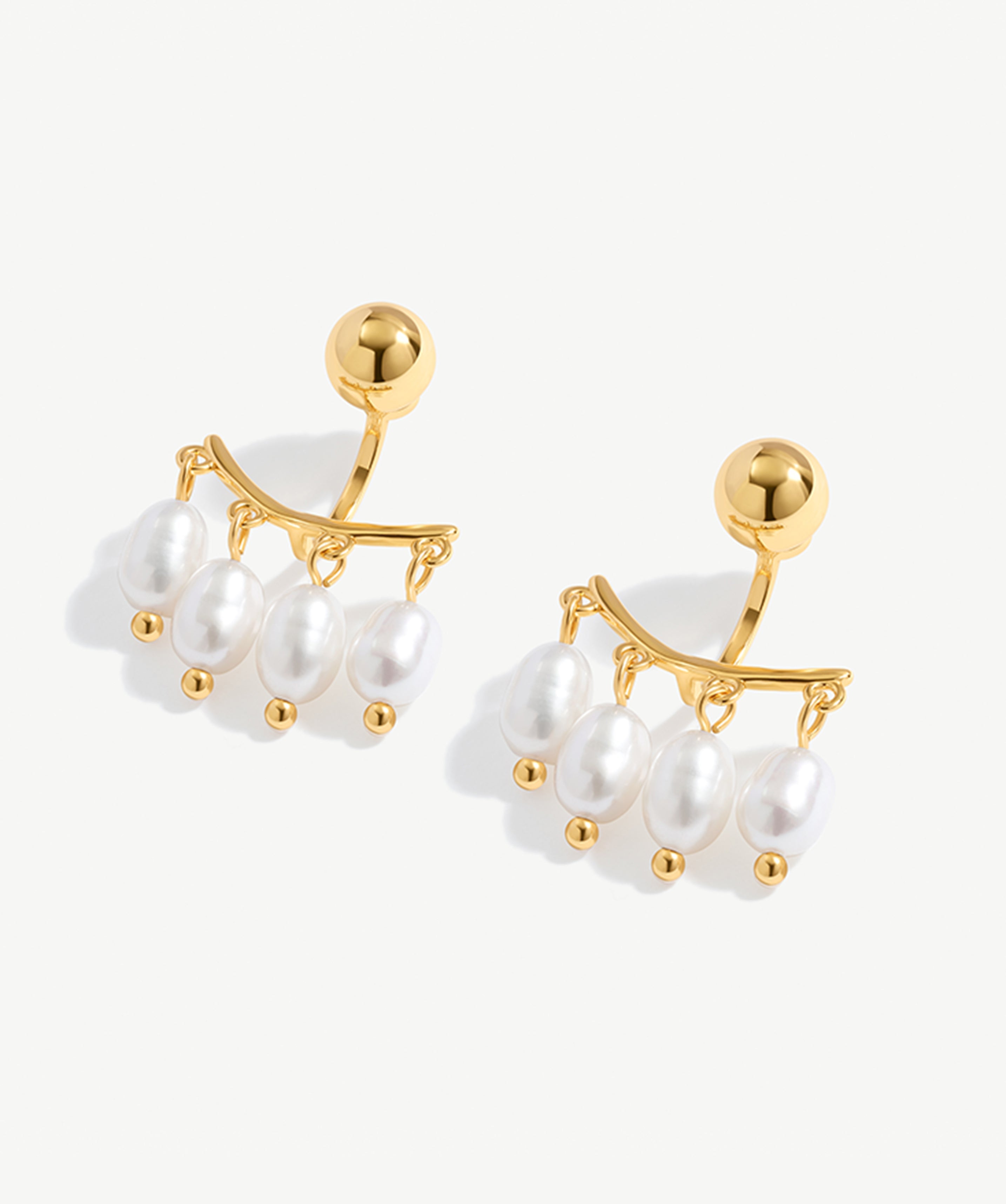 Gold Pearl Drop Earrings with Freshwater Pearls | MaiaMina