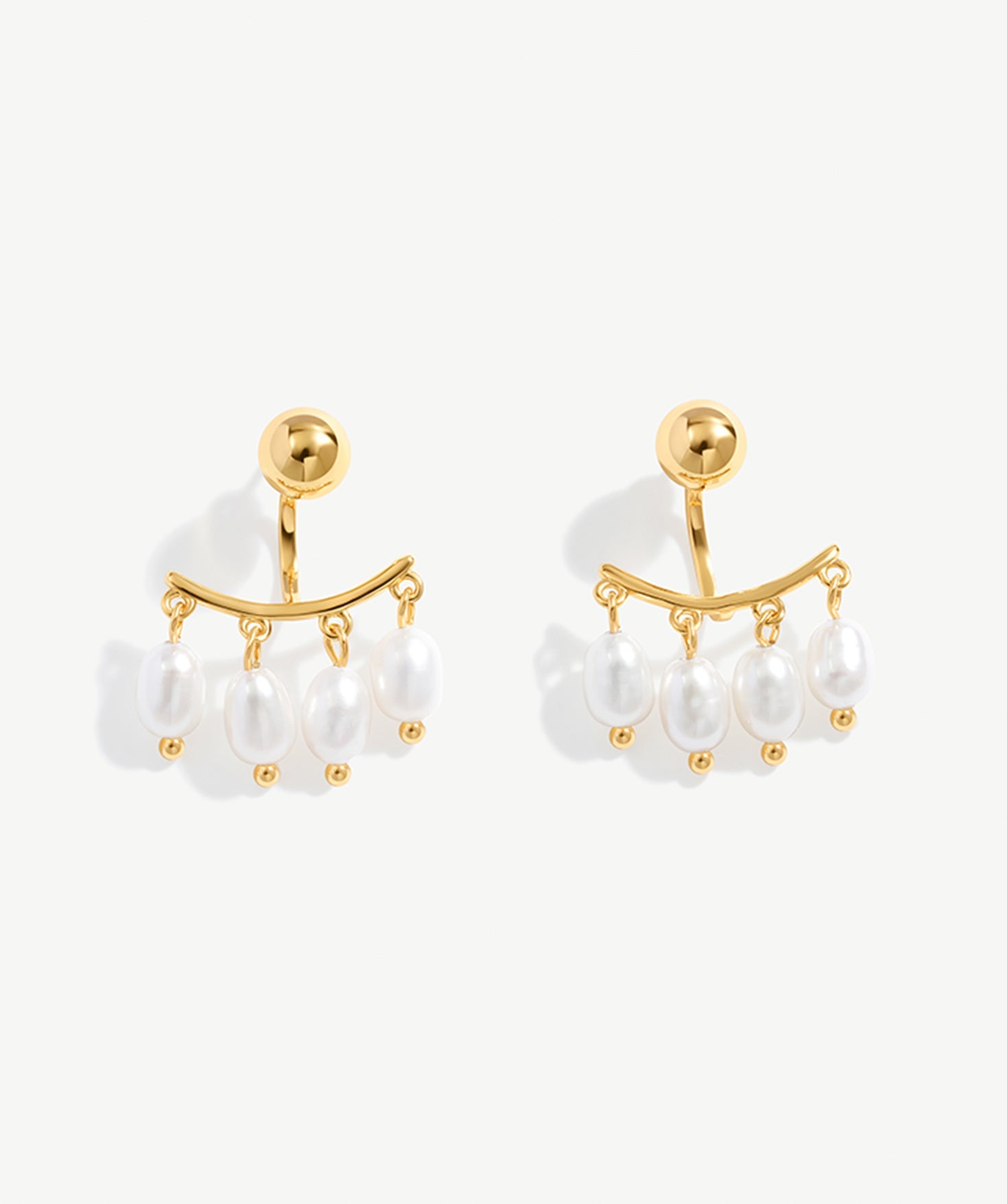 Gold Pearl Drop Earrings with Freshwater Pearls | MaiaMina