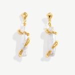 Elegant Baroque Pearl and 18K Gold Plated Sterling Silver Drop Earrings | Women's Jewelry | MaiaMina