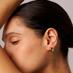 Gold Abstract Stud Earrings with 18K Gold Plating | Modern Women's Jewelry | MaiaMina