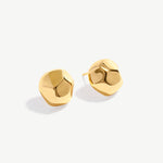 Gold Abstract Stud Earrings with 18K Gold Plating | Modern Women's Jewelry | MaiaMina