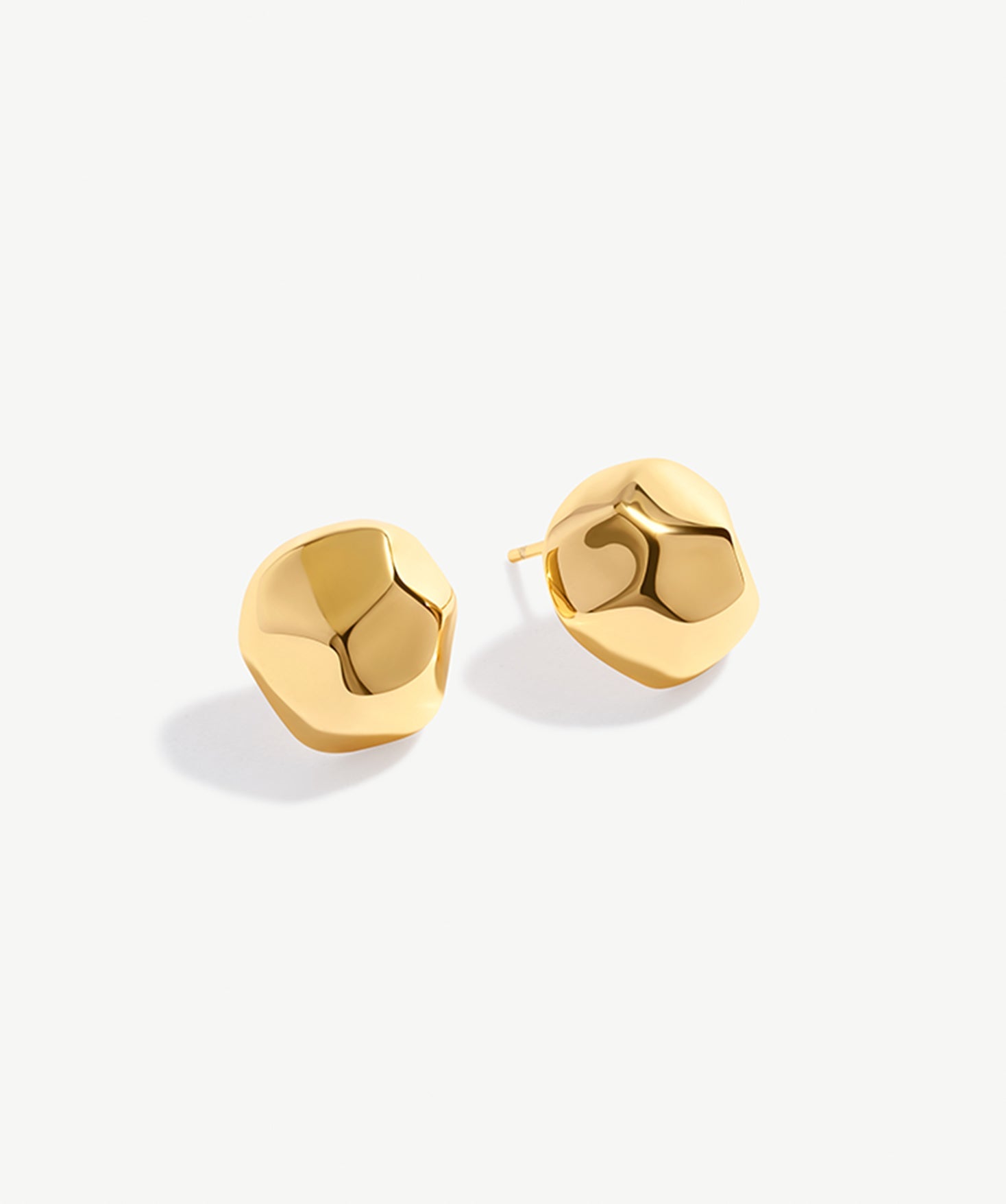 Gold Abstract Stud Earrings with 18K Gold Plating | Modern Women's Jewelry | MaiaMina