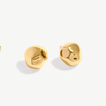 Gold Abstract Stud Earrings with 18K Gold Plating | Modern Women's Jewelry | MaiaMina