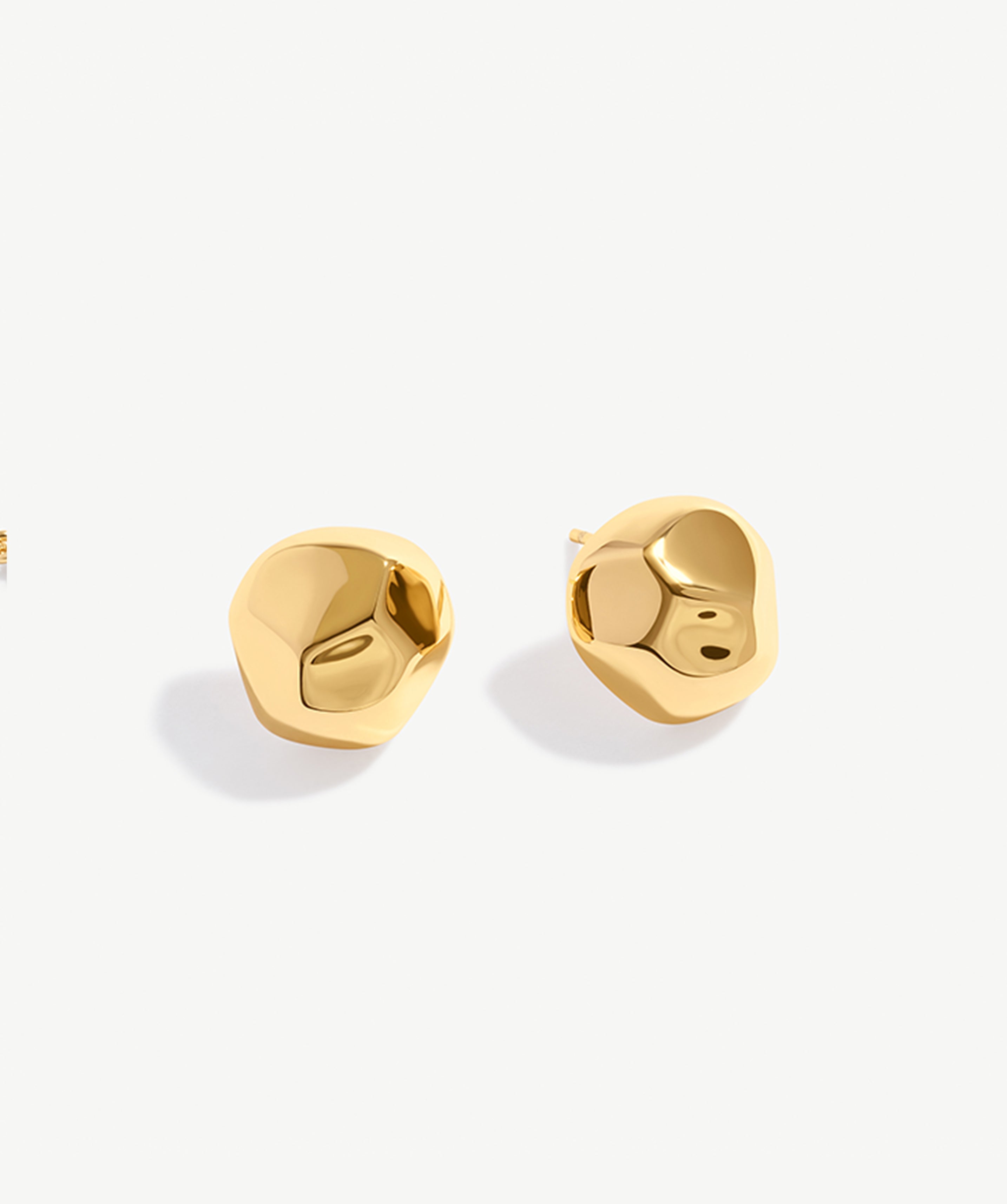 Gold Abstract Stud Earrings with 18K Gold Plating | Modern Women's Jewelry | MaiaMina