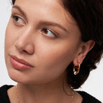 18K Gold Plated Mariner Hoop Earrings with Pave Diamonds – Contemporary Nautical Jewelry | MaiaMina