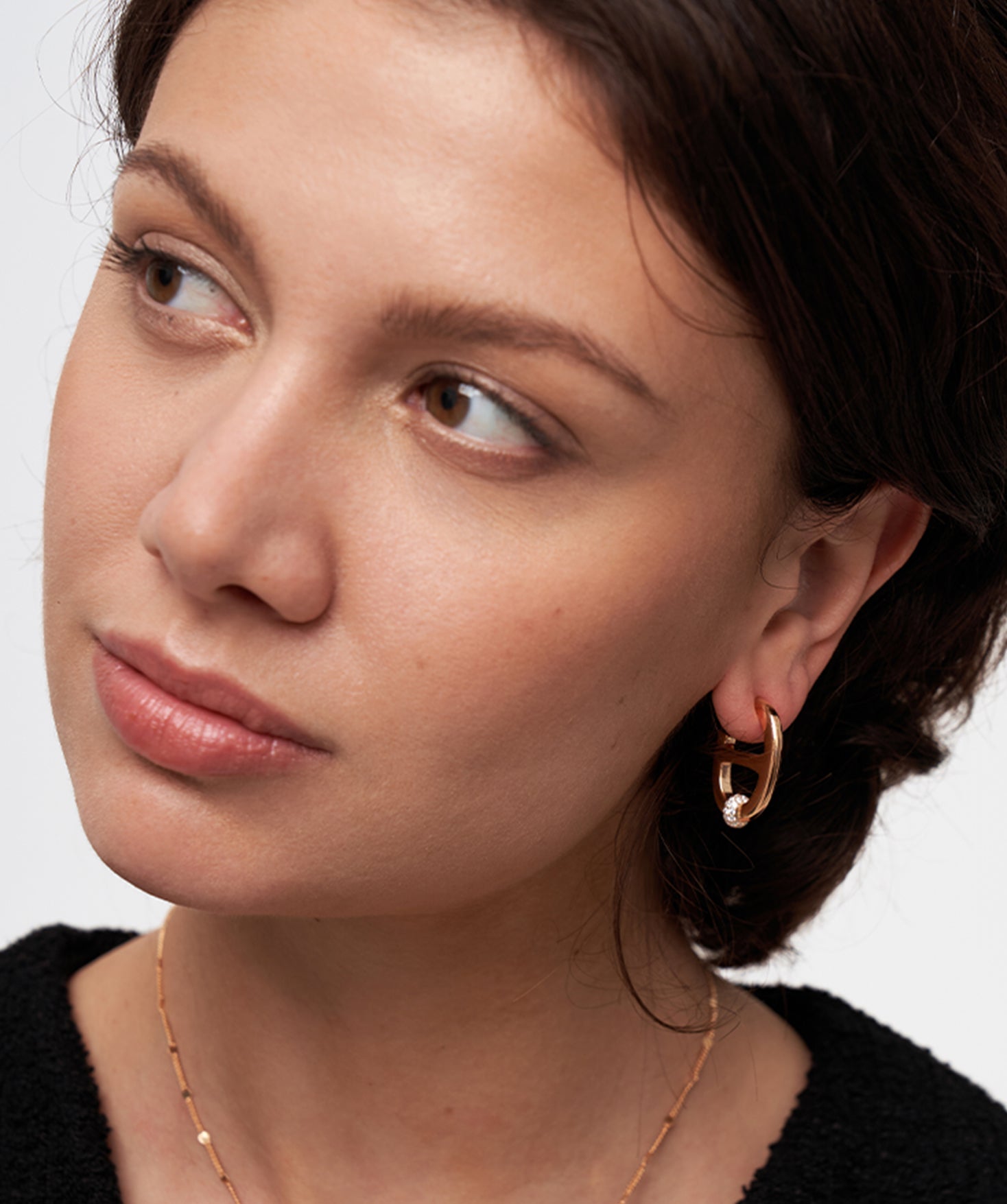 18K Gold Plated Mariner Hoop Earrings with Pave Diamonds – Contemporary Nautical Jewelry | MaiaMina