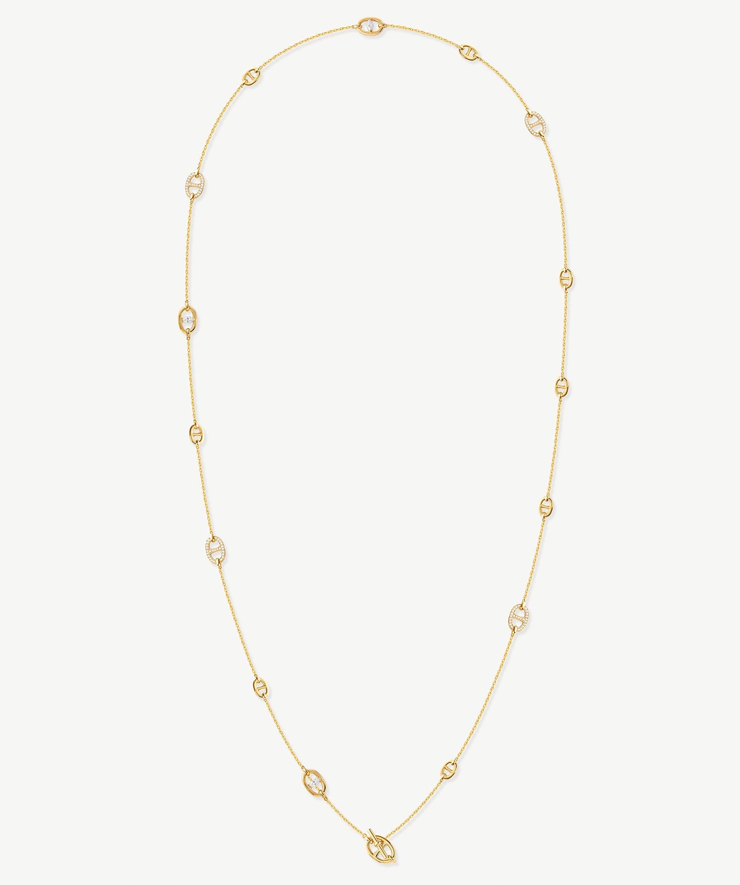 18K Gold Plated Mariner Chain Layered Necklace – 120cm Long | MaiaMina