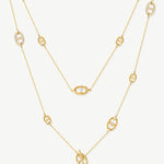 18K Gold Plated Mariner Chain Layered Necklace – 120cm Long | MaiaMina