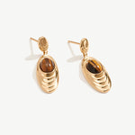 Tiger Eye Drop Earrings, Gemstone Earrings for Women with 18K Gold Plated Vermeil on Sterling Silver | MaiaMina