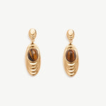 Tiger Eye Drop Earrings, Gemstone Earrings for Women with 18K Gold Plated Vermeil on Sterling Silver | MaiaMina