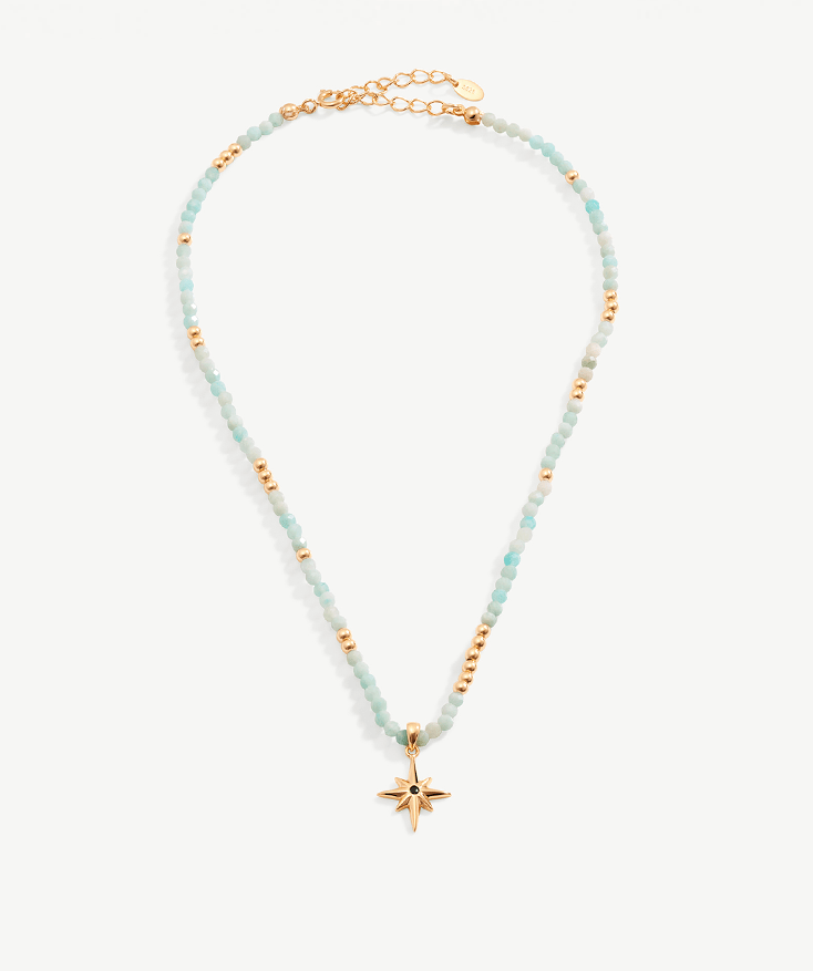 Celestial Gemstone Beaded Star Necklace | MaiaMina