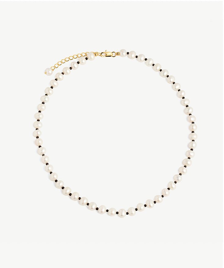 Classic Black Onyx Pearl Necklace | MaiaMina 