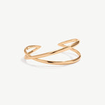 Hollow Retro Open Cuff Bracelet for Women, 18K Gold Plated Sterling Silver Cross Entwine Bangle Bracelet | MaiaMina