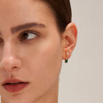 Green Spinel Bar Stud Earrings | MaiaMina 