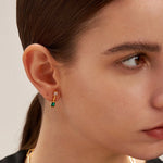 Green Spinel Bar Stud Earrings | MaiaMina 