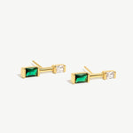 Green Spinel Bar Stud Earrings | MaiaMina 