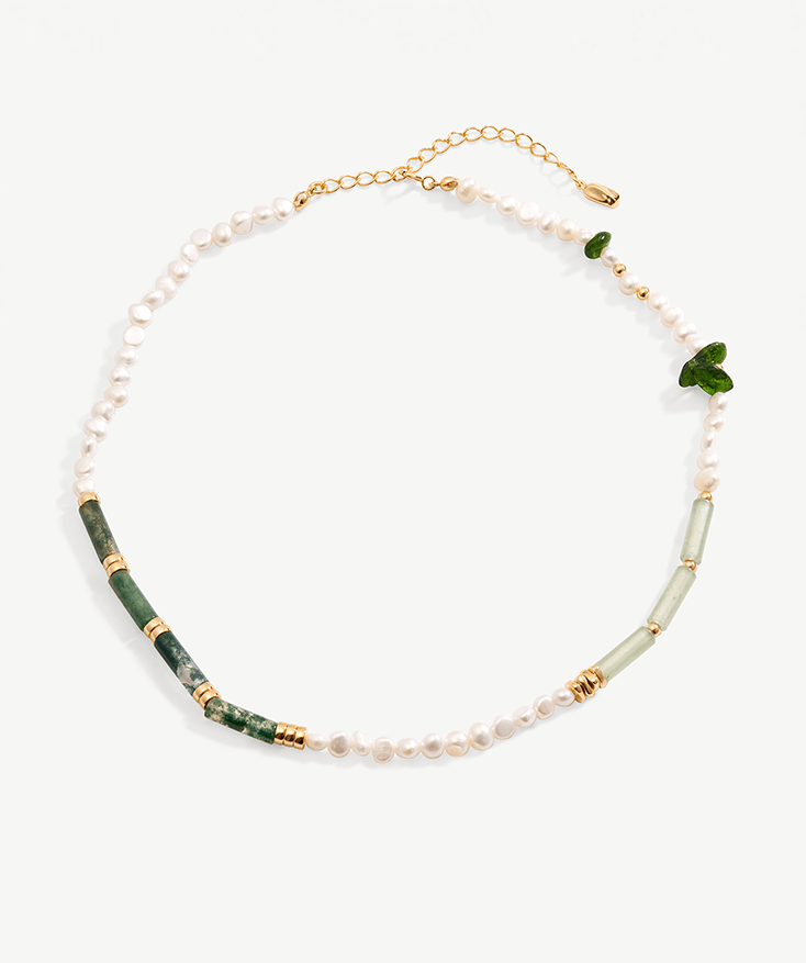 Holiday Gemstone Beaded Necklace | MaiaMina