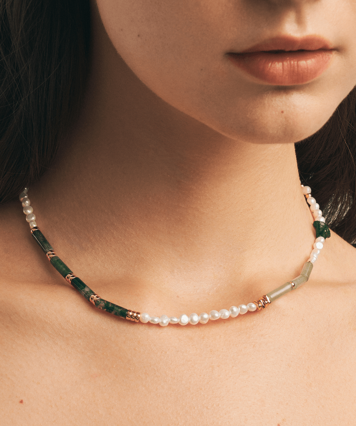 Holiday Gemstone Beaded Necklace | MaiaMina